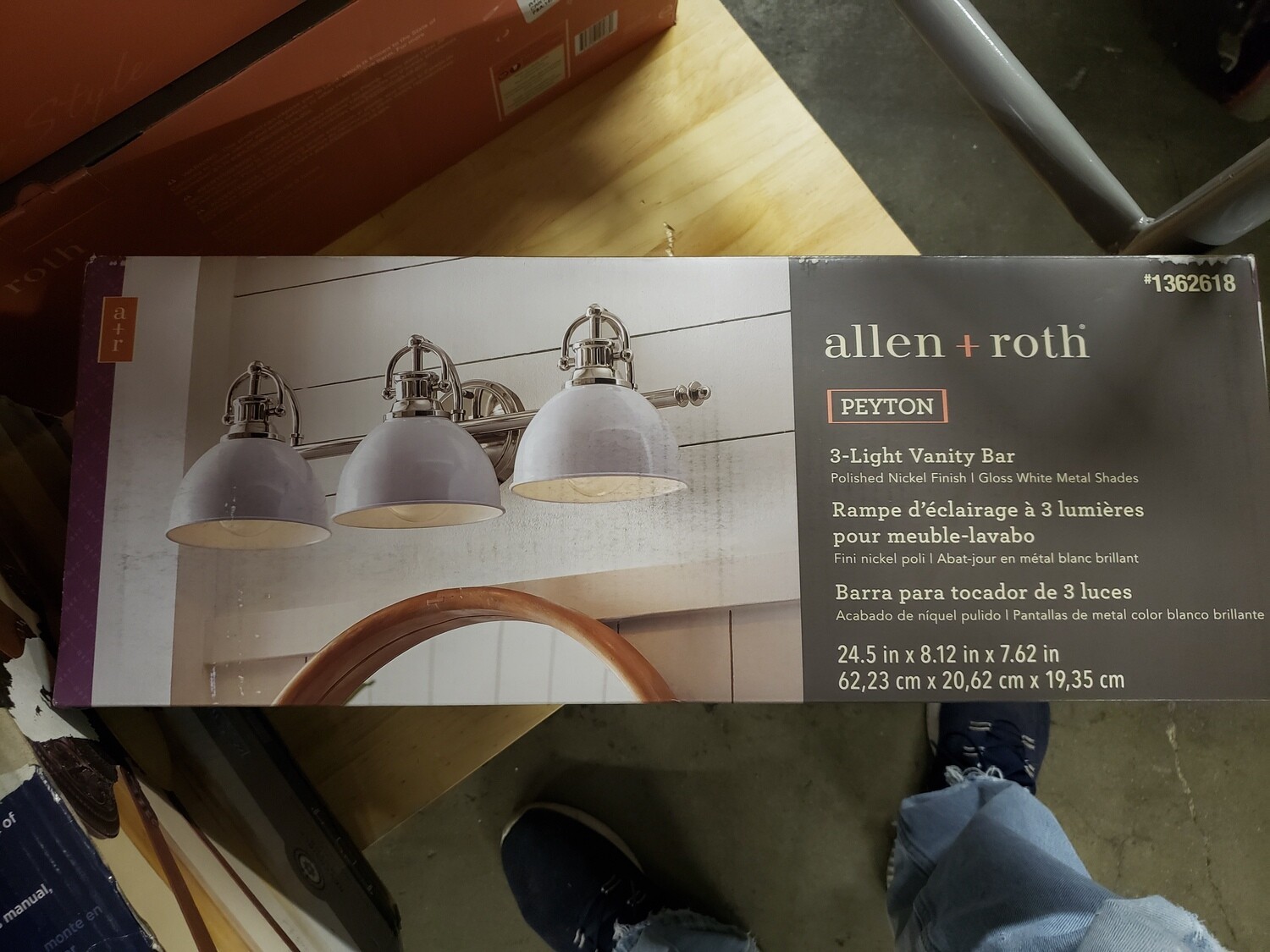 Allen + Roth Peyton 3-Light Nickel Mid-Century Vanity Light