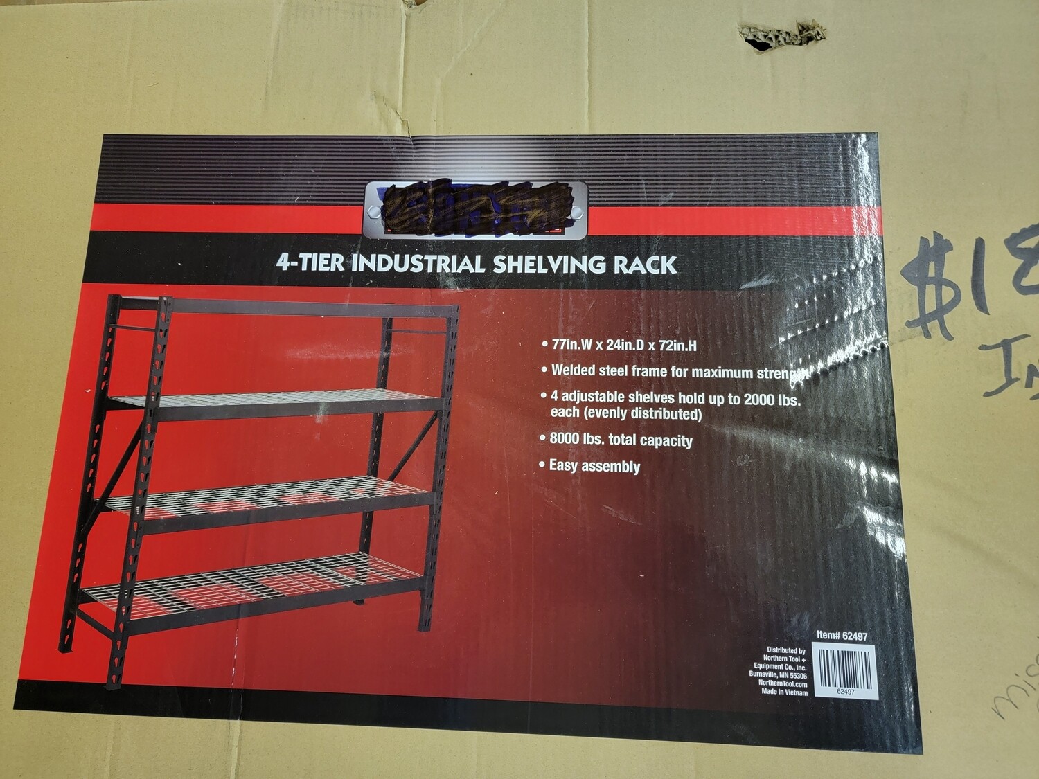 4 TIER SHELVING 8000LB CAPACITY