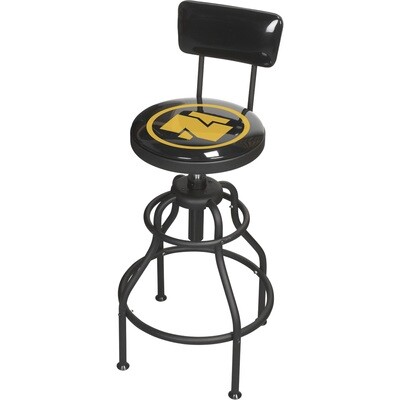 Northern Tool Adjustable Swivel Shop Stool with Backrest, Steel, 275-Lb. Capacity, 29 to 33in. Seat Height