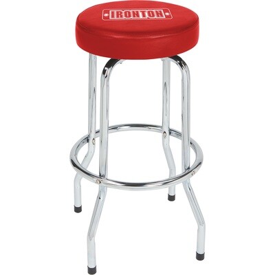 Swivel Shop Stool with Chrome Legs, Steel, 300-Lb. Capacity, 29in. Seat Height
