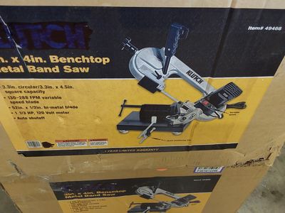 Benchtop Metal Cutting Band Saw, 3in. x 4in., 1 1/3 HP, 120V