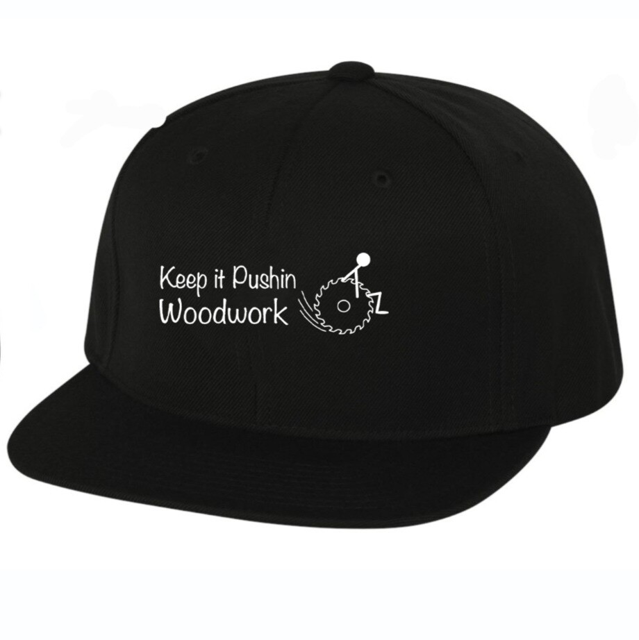 Snap back hat with embroidered logo