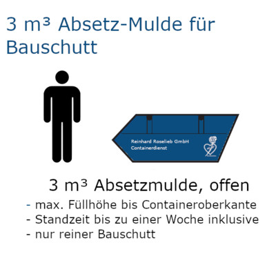 3 m³ Absetz-Mulde für Bauschutt