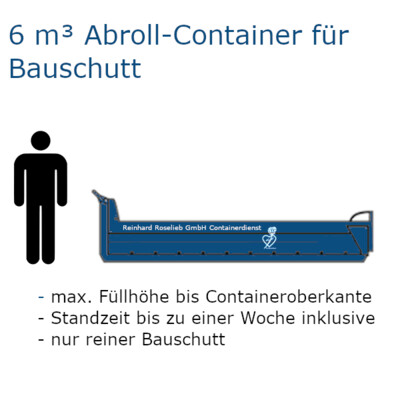 6 m³ Abroll-Container für Bauschutt