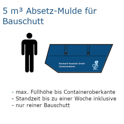 5 m³ Absetz-Mulde für Bauschutt