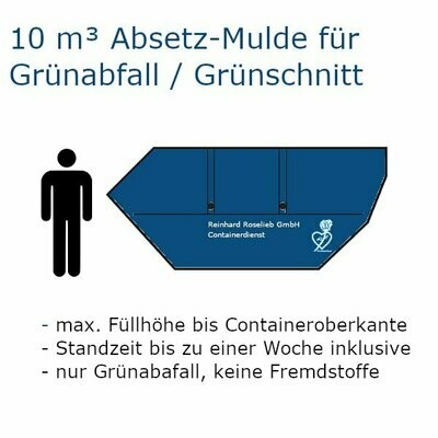 10 m³ Absetz-Mulde für Grünabfall / Grünschnitt