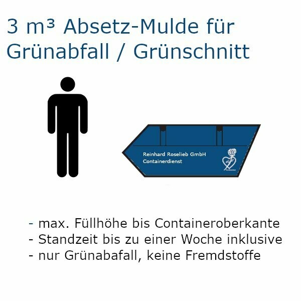 3 m³ Absetz-Mulde für Grünabfall / Grünschnitt 3 m³ Absetz-Mulde für Grünabfall / Grünschnitt