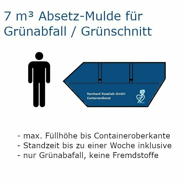 7 m³ Absetz-Mulde für Grünabfall / Grünschnitt 7 m³ Absetz-Mulde für Grünabfall / Grünschnitt