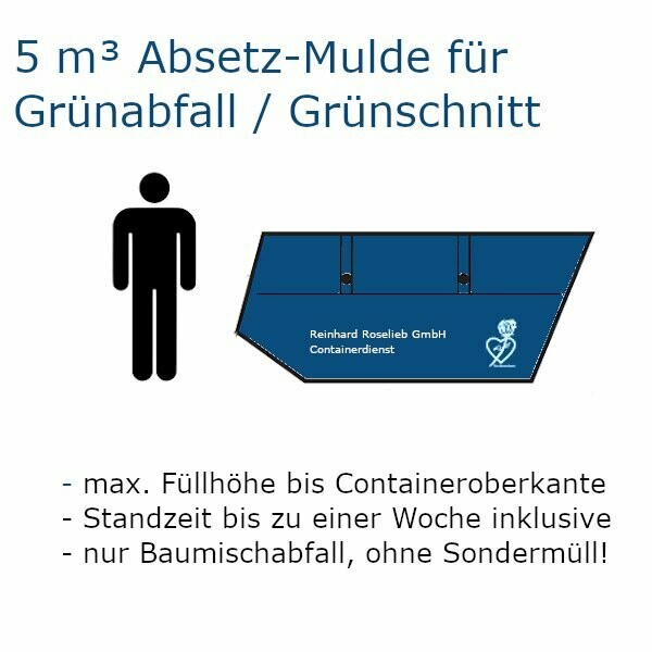 5 m³ Absetz-Mulde für Grünabfall / Grünschnitt 5 m³ Absetz-Mulde für Grünabfall / Grünschnitt