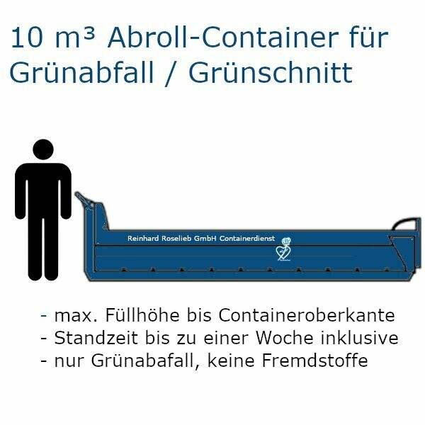 10 m³ Abroll-Container für Grünabfall / Grünschnitt 10 m³ Abroll-Container für Grünabfall / Grünschnitt