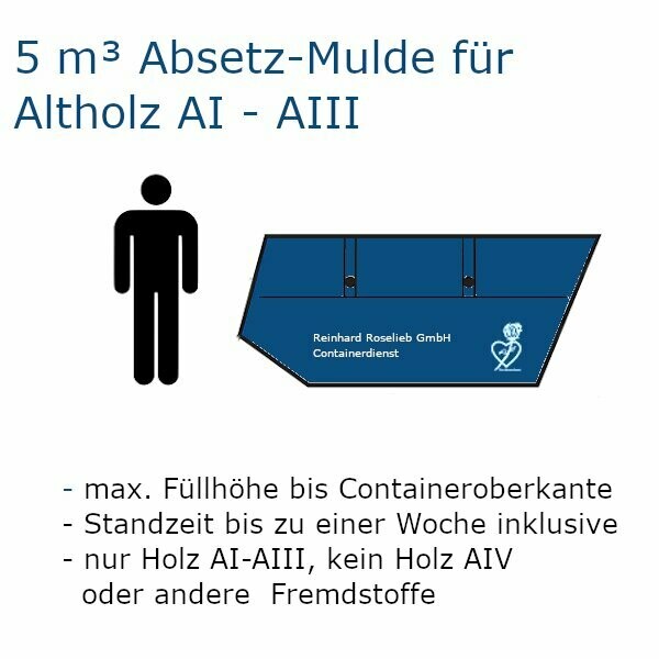 5 m³ Absetz-Mulde für Altholz AI - AIII 5 m³ Absetz-Mulde für Altholz AI - AIII