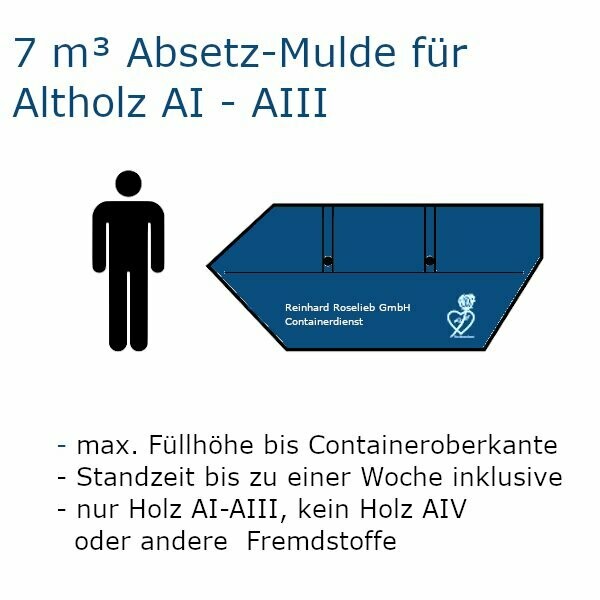 7 m³ Absetz-Mulde für Altholz AI - AIII 7 m³ Absetz-Mulde für Altholz AI - AIII