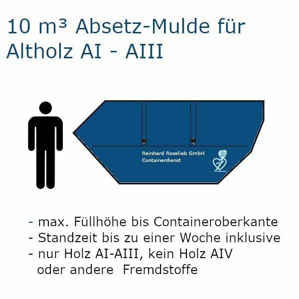 10 m³ Absetz-Mulde für Altholz AI - AIII 10 m³ Absetz-Mulde für Altholz AI - AIII