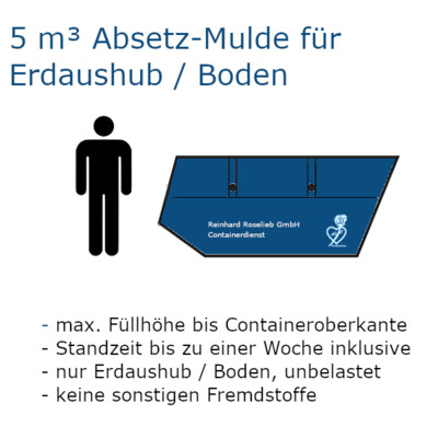 5 m³ Absetz-Mulde für Erdaushub / Boden