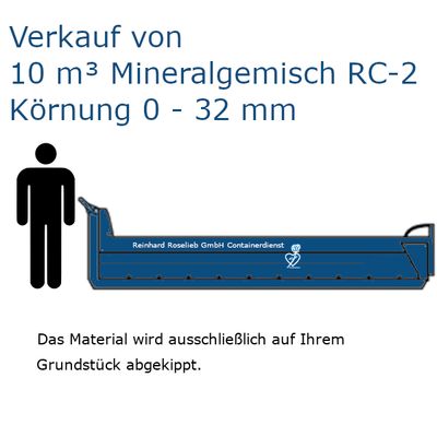 Verkauf von 10 m³ Mineralgemisch RC-2, Körnung 0 - 32 mm - frei abgekippt