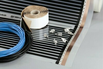 9sq m, BASIC KIT 150W/sq m, width 50cm. Underfloor Heating Film for Laminate &amp; Wood