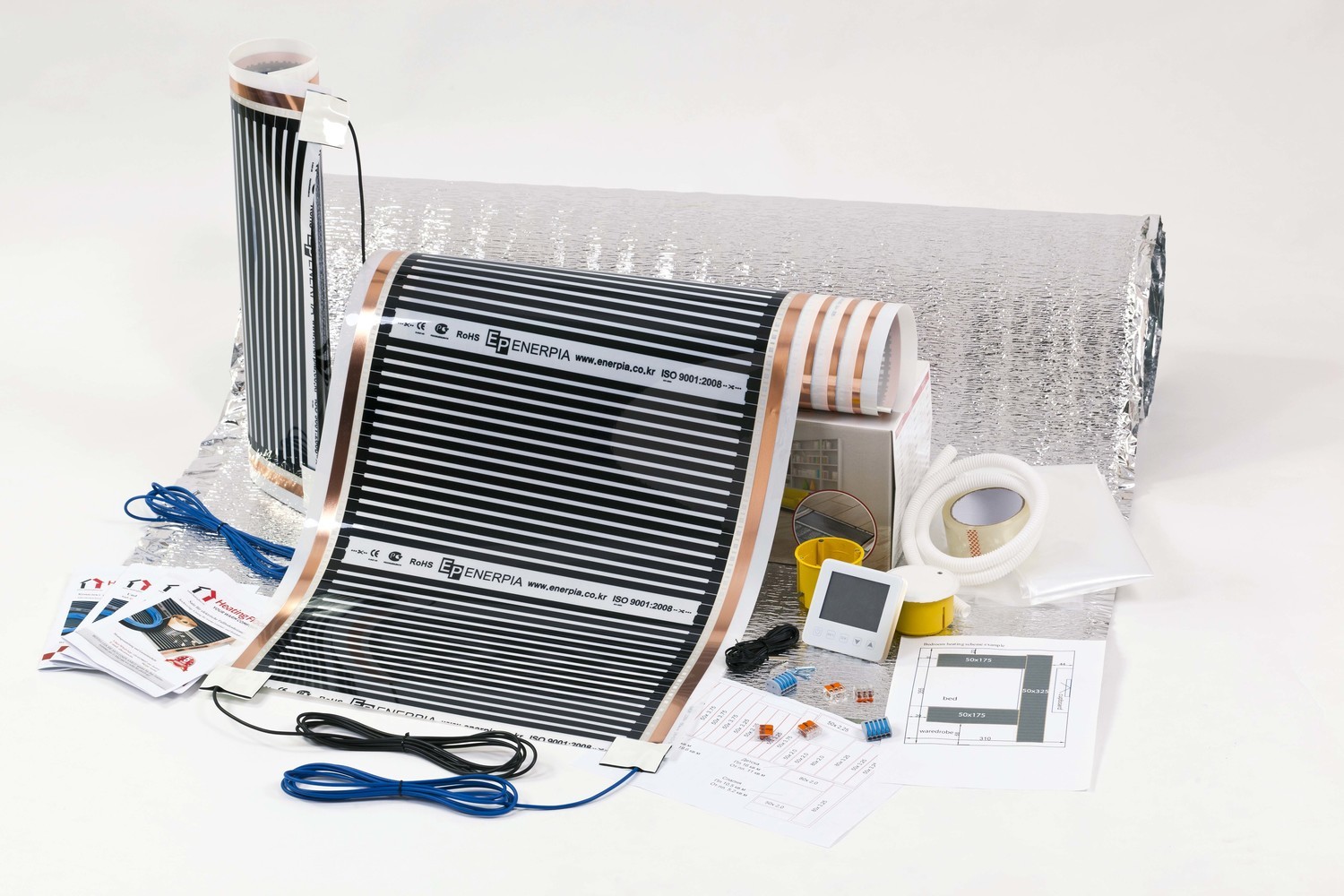 MASTER KIT, Underfloor Heating Film for under Laminate & Wood MASTER KIT, Underfloor Heating Film for under Laminate & Wood