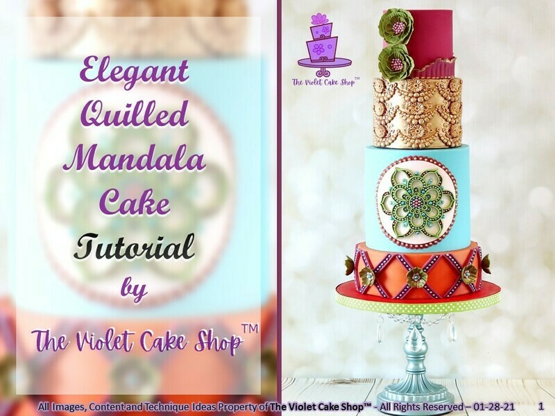 The Violet Cake Shop™&#39;s Elegant Quilled Mandala Cake - Full Tutorial (20% OFF - REG $25 CAD or $20 USD*)