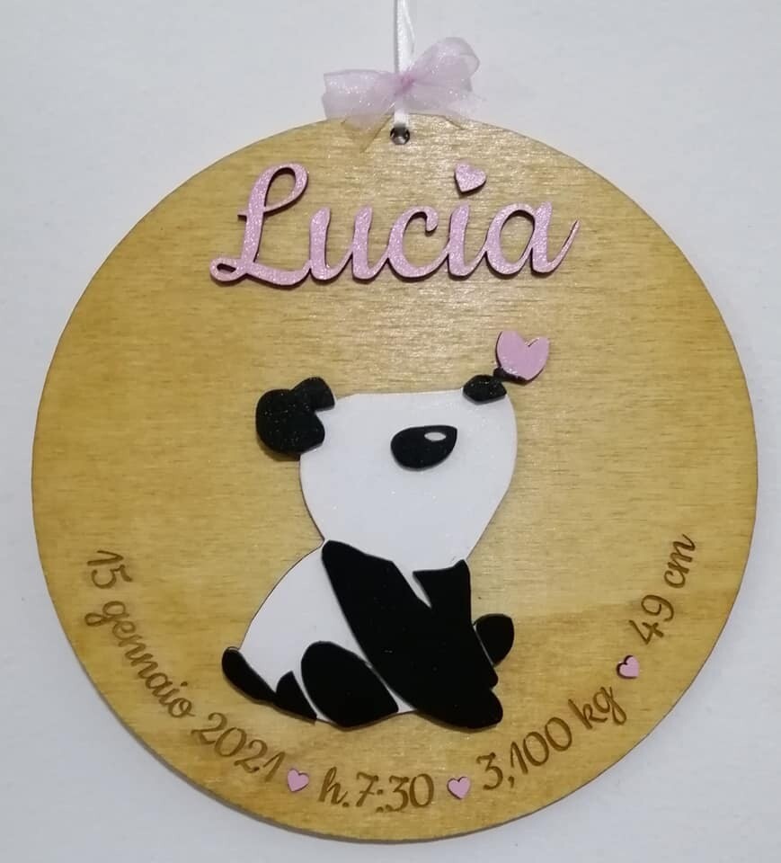 MEDAGLIONE PANDA CON NOME