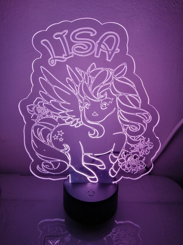 LAMPADA UNICORNO personalizzabile