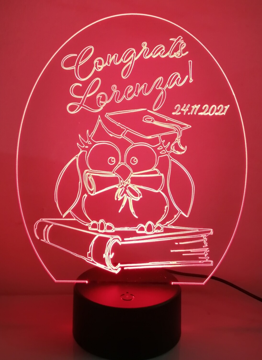 Lampada GUFETTO LAUREATO con nome