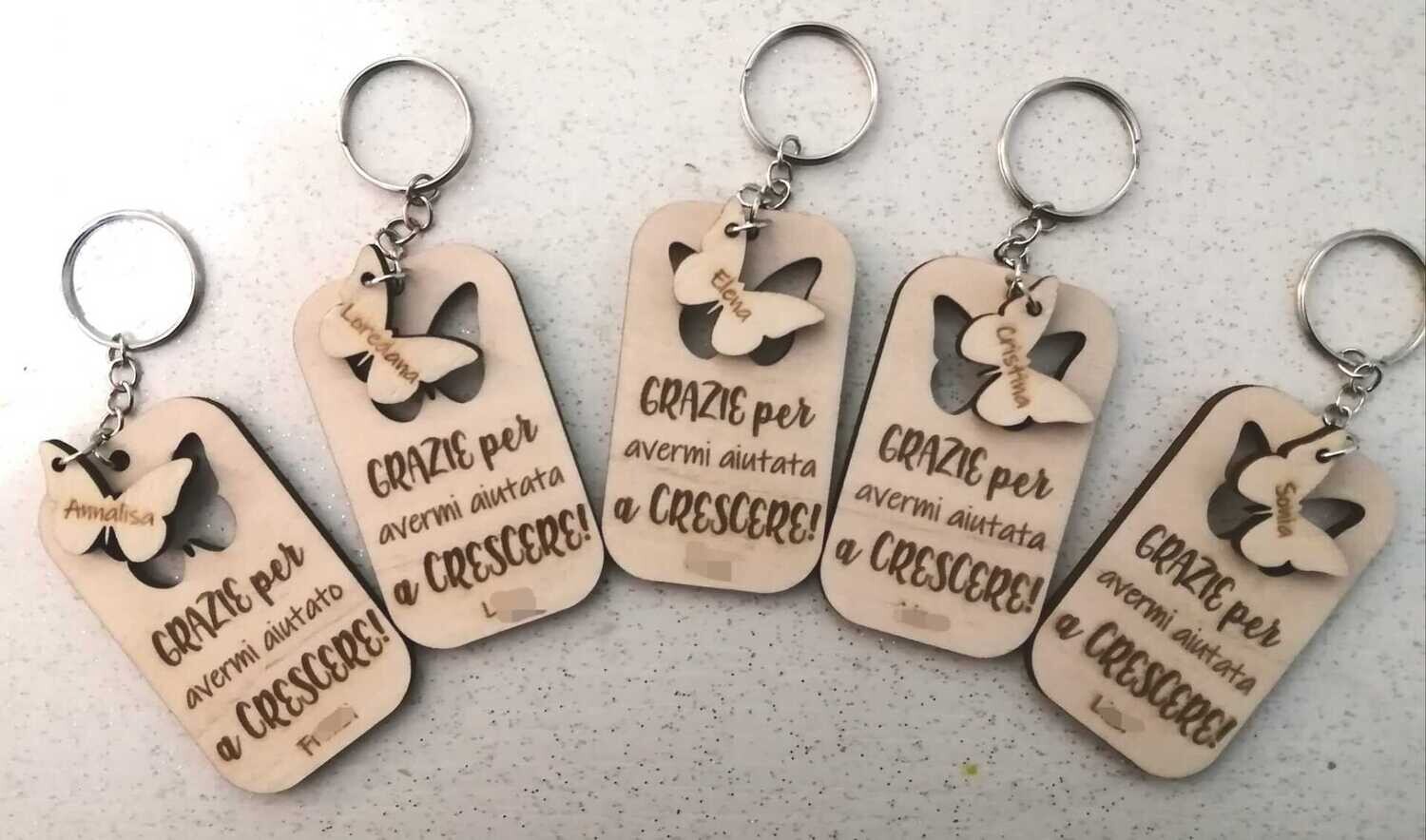 PORTACHIAVI REGALO INSEGNANTI FARFALLE
