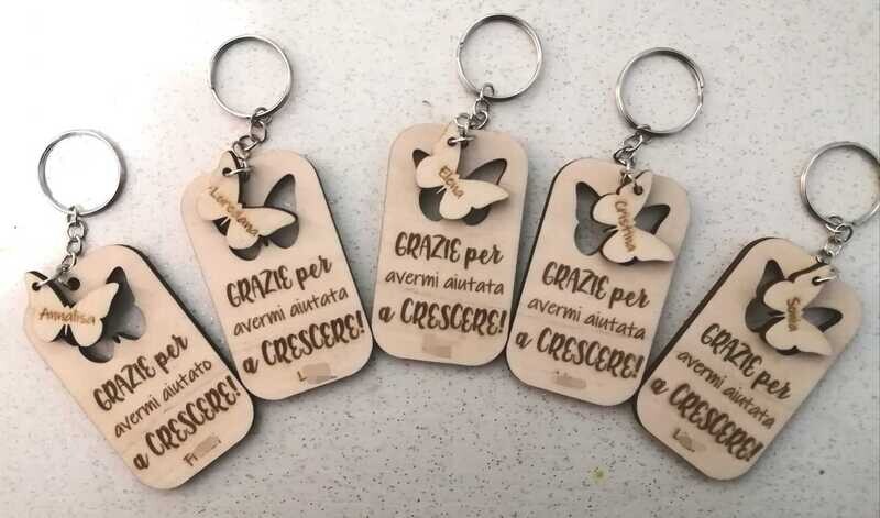 PORTACHIAVI REGALO INSEGNANTI FARFALLE