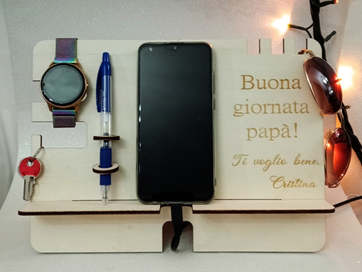 STATION PORTAOGGETTI con dedica personalizzata
