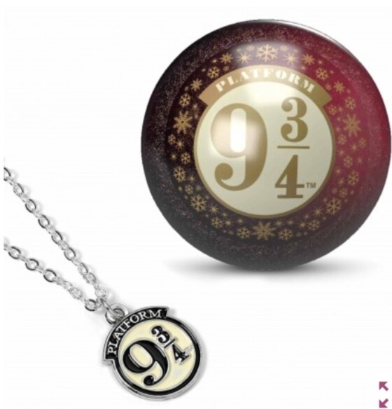 PALLA DI NATALE BINARIO 9 3/4 CON COLLANA