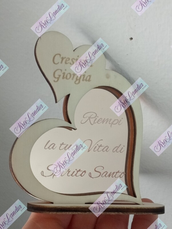 DOPPIO CUORE con specchio inciso