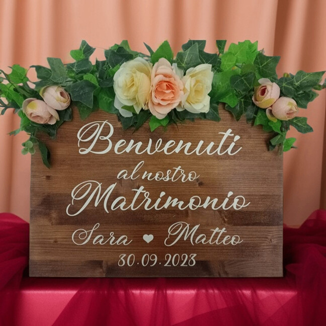 CARTELLO BENVENUTI AL MATRIMONIO
