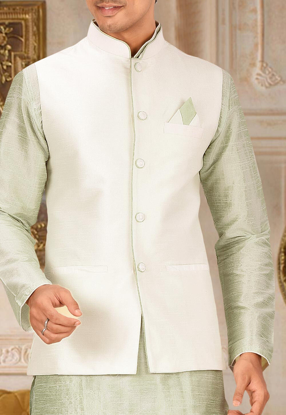 Sea Green Nehru Jacket