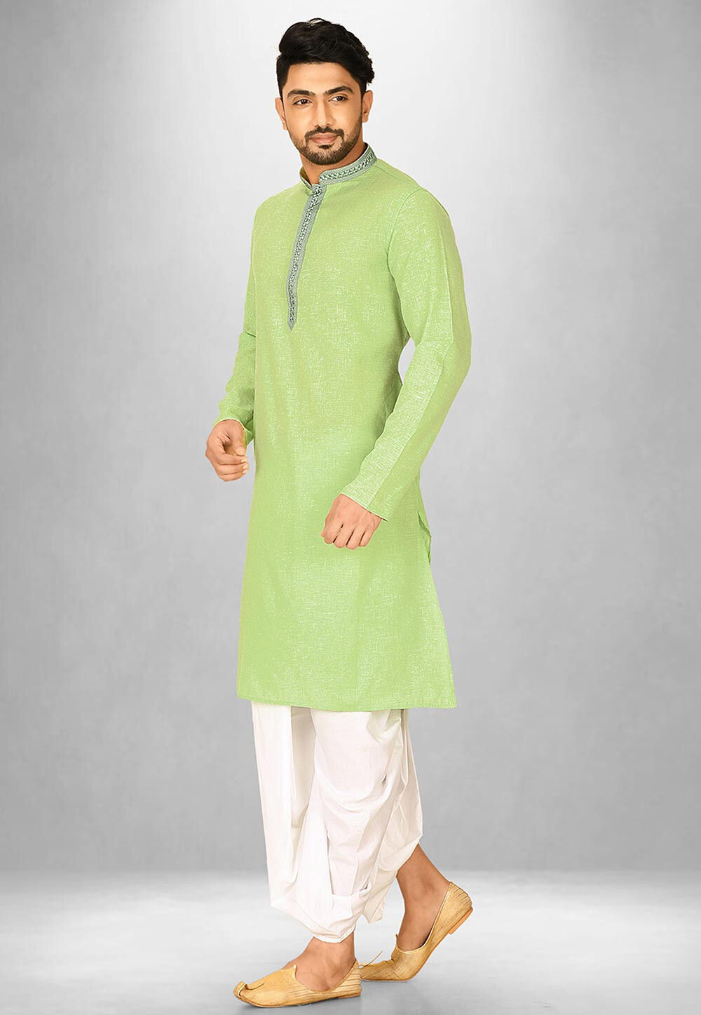 Green Dhoti Kurta For Men