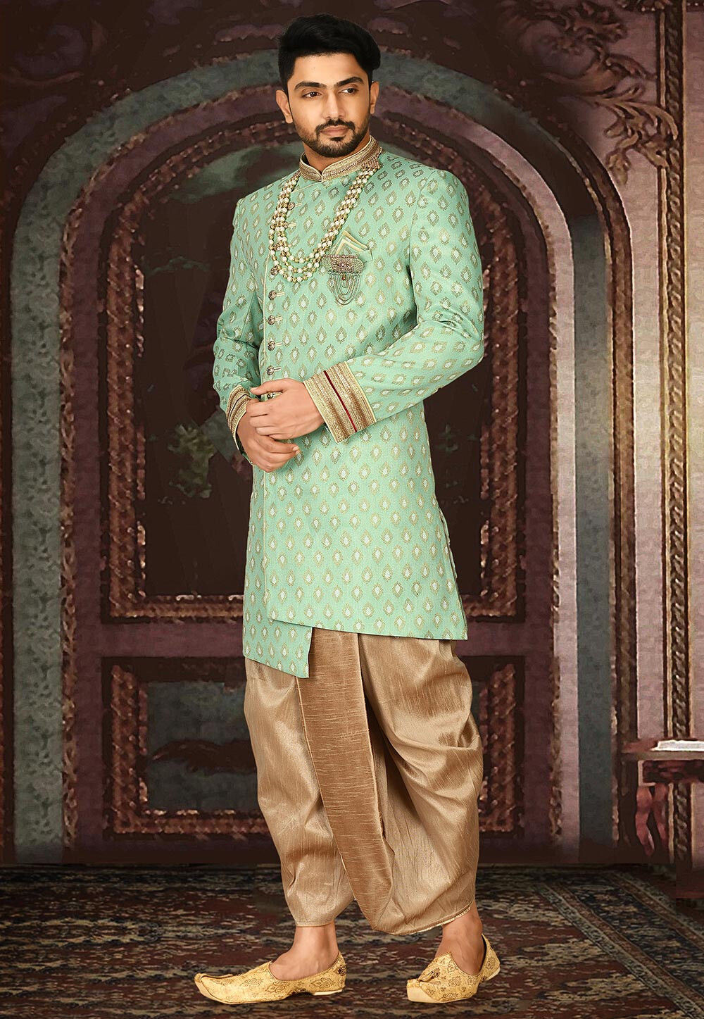 Green Indo-Western Sherwani