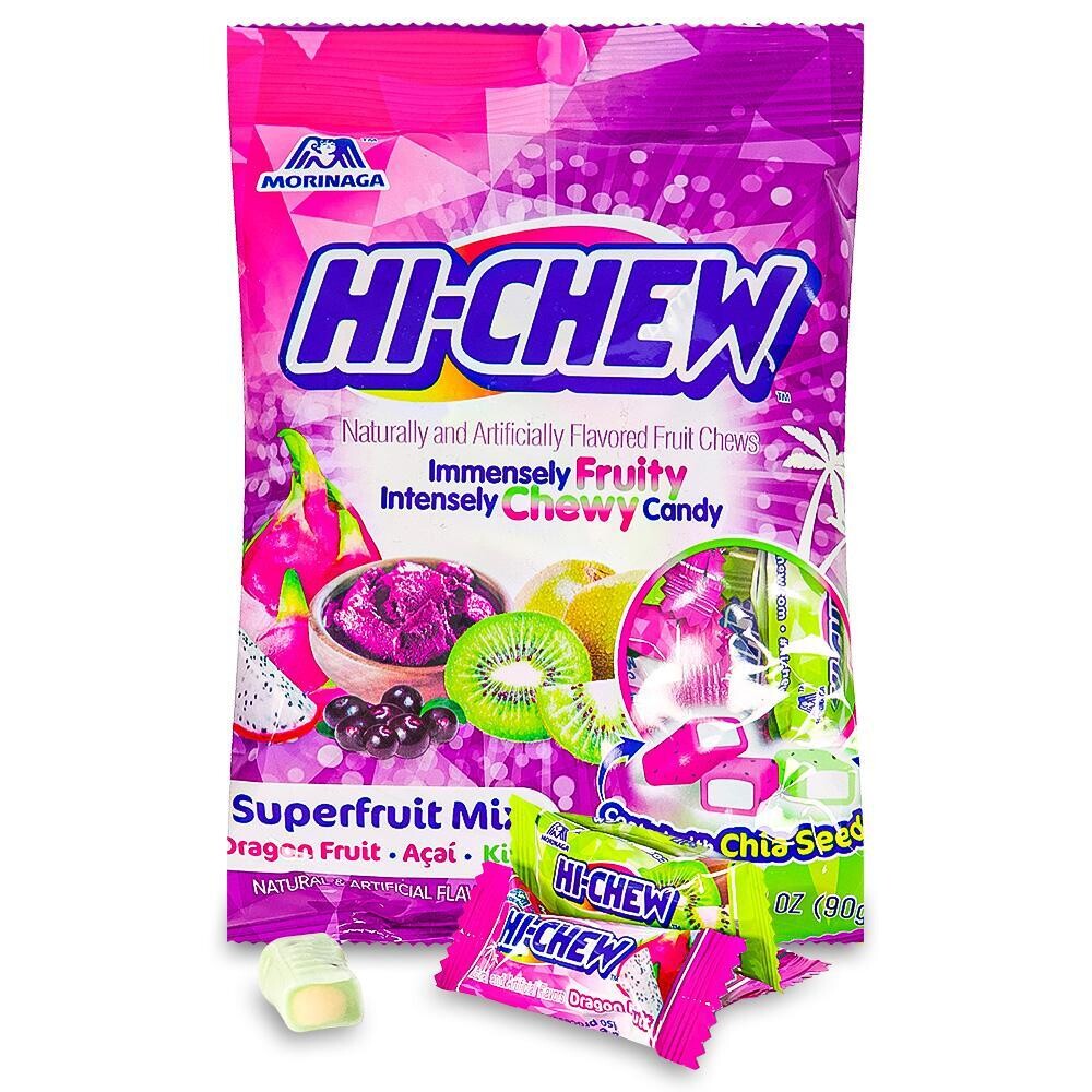 HI-CHEW 3.17 OZ Superfruit mix with Chia Seeds “Dragonfruit,Açai,Kiwi”