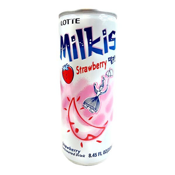 LOTTE MILKIS “Strawberry” SODA 250ml Can LOTTE MILKIS “Strawberry” SODA 250ml Can