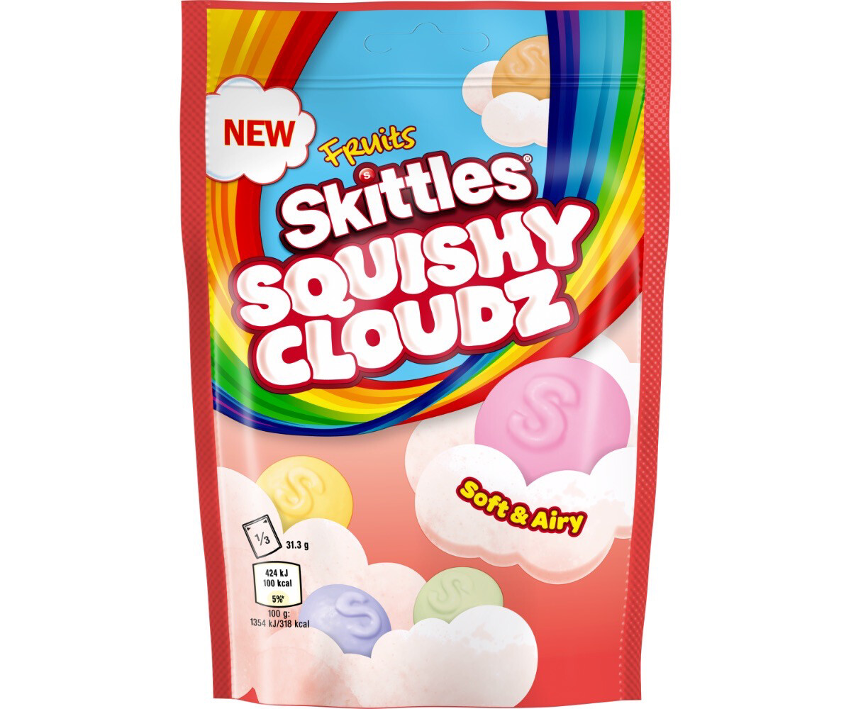 SKITTLES FRUITY SQUISHY CLOUDS 100g Bag ( Product of U.K) 