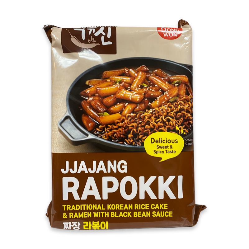 DONG WON Jjajang Rapokki (rice cake+ramen) 327g package (Product of South Korea ) 