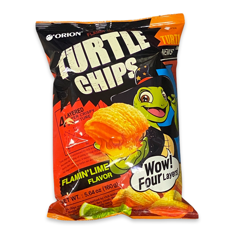 ORION” Chili lime “ TURTLE CHIPS 160g Bag ( Product of South Korea) 