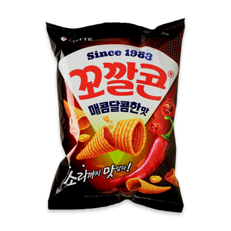 LOTTE KOKALCORN ”SWEET AND SPICY  “ CORN SNACK 134g Bag (Product of Korea ) 