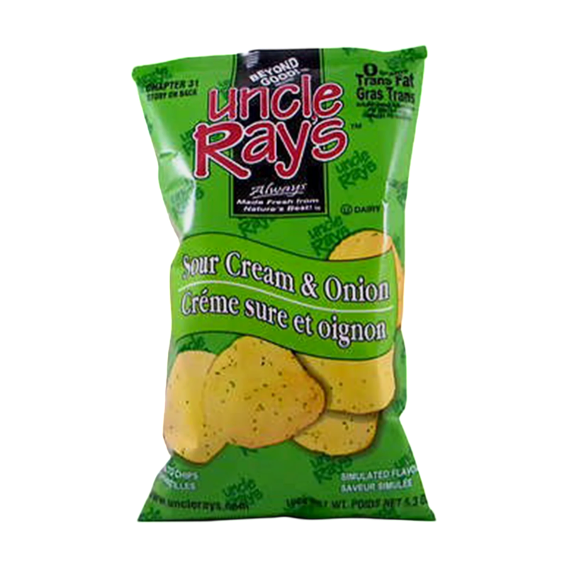 Uncle Rays” Sour Cream & Onion “ Chips 150g Bag Uncle Rays” Sour Cream & Onion “ Chips 150g Bag