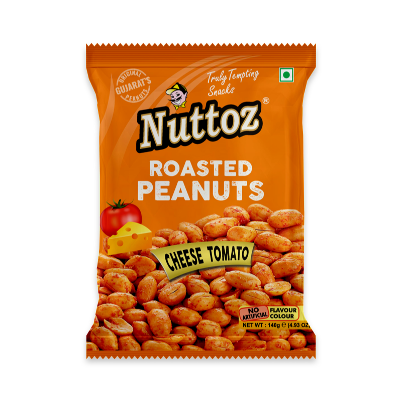 NUTTOZ “Cheese Tomato “ROASTED PEANUTS 140g (Product of India) 