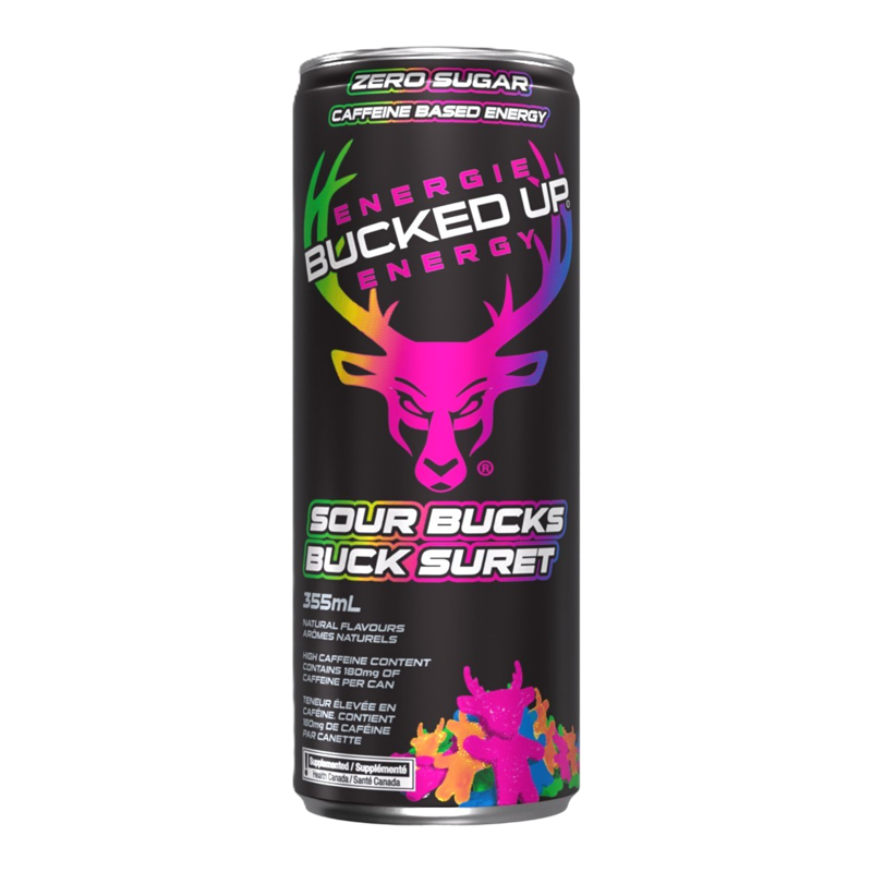 BUCKED UP ENERGY “Sour Heads “ 355ml Can 
