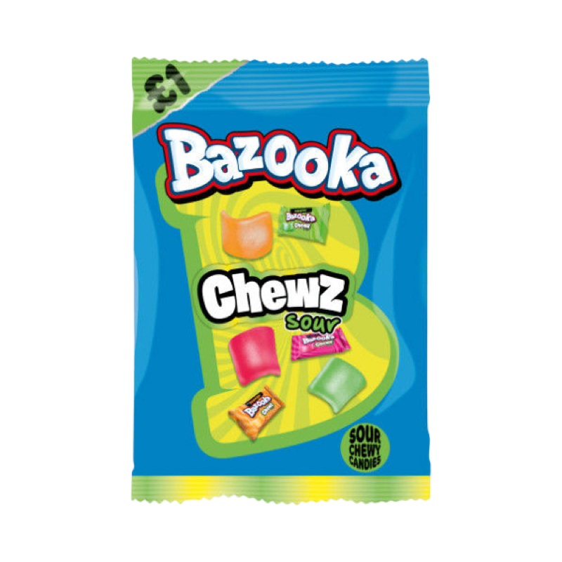 BAZOOKA CHEWZ SOUR 120g Bag (Product of U.K) BAZOOKA CHEWZ SOUR 120g Bag (Product of U.K)