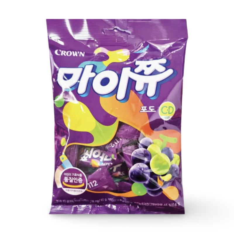 CROWN “Grape “ MY CHEW 92g Bag (Product of South Korea ) 