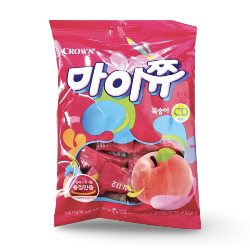 CROWN “Peach “ MY CHEW 92g Bag (Product of South Korea ) 