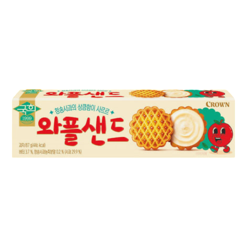 CROWN APPLE WAFFLE SANDO 87g Box (Product of Korea ) 