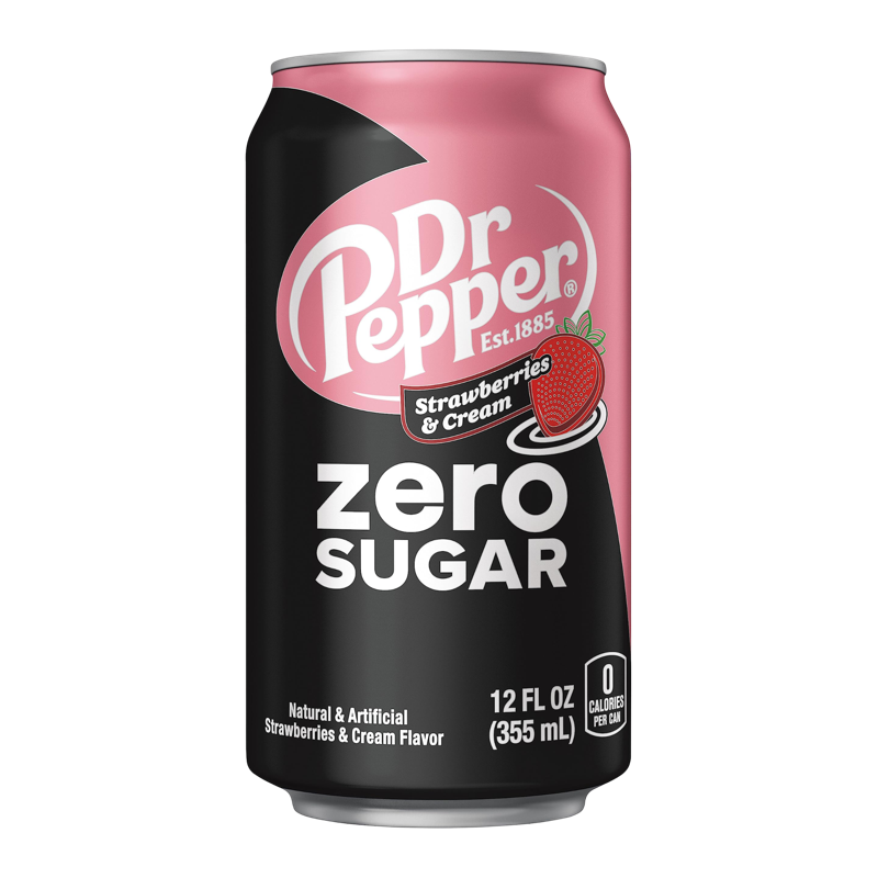 DR PEPPER ZERO SUGAR STRAWBERRY &amp; CRÈME 355ml Can 