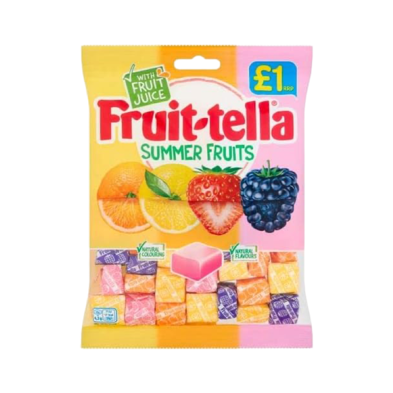 FRUIT-TELLA VEGAN SUMMER FRUITS MIX 135g Bag (Product of U.K) FRUIT-TELLA VEGAN SUMMER FRUITS MIX 135g Bag (Product of U.K)