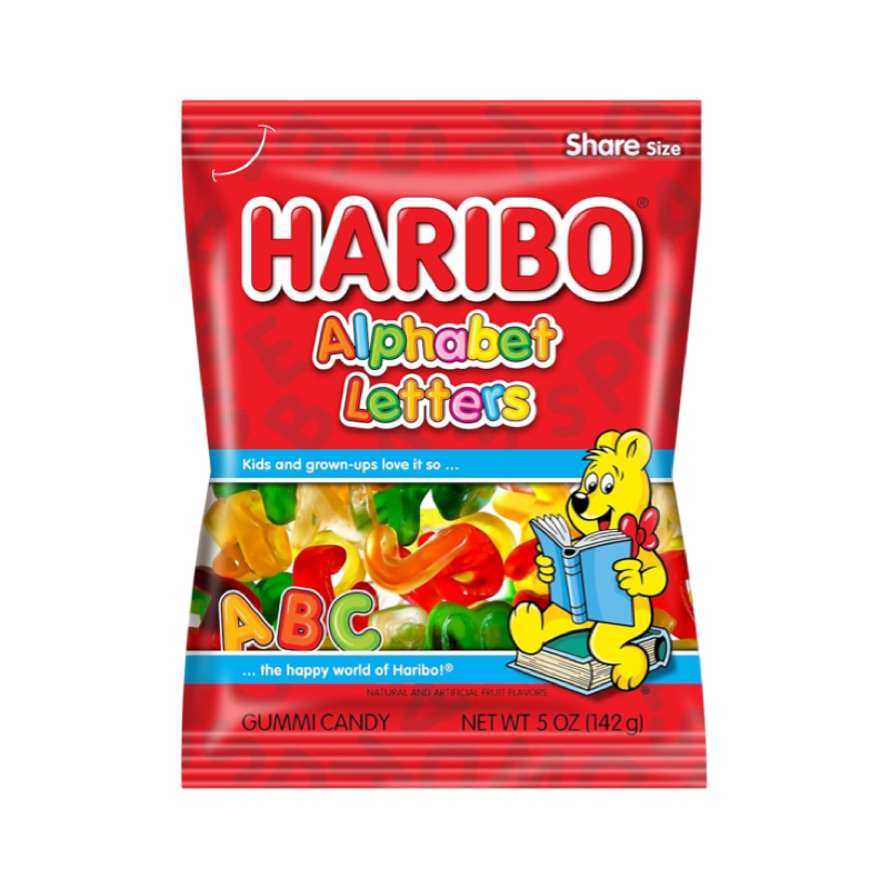 HARIBO GUMMIES” Alphabet “ 4oz Bag 